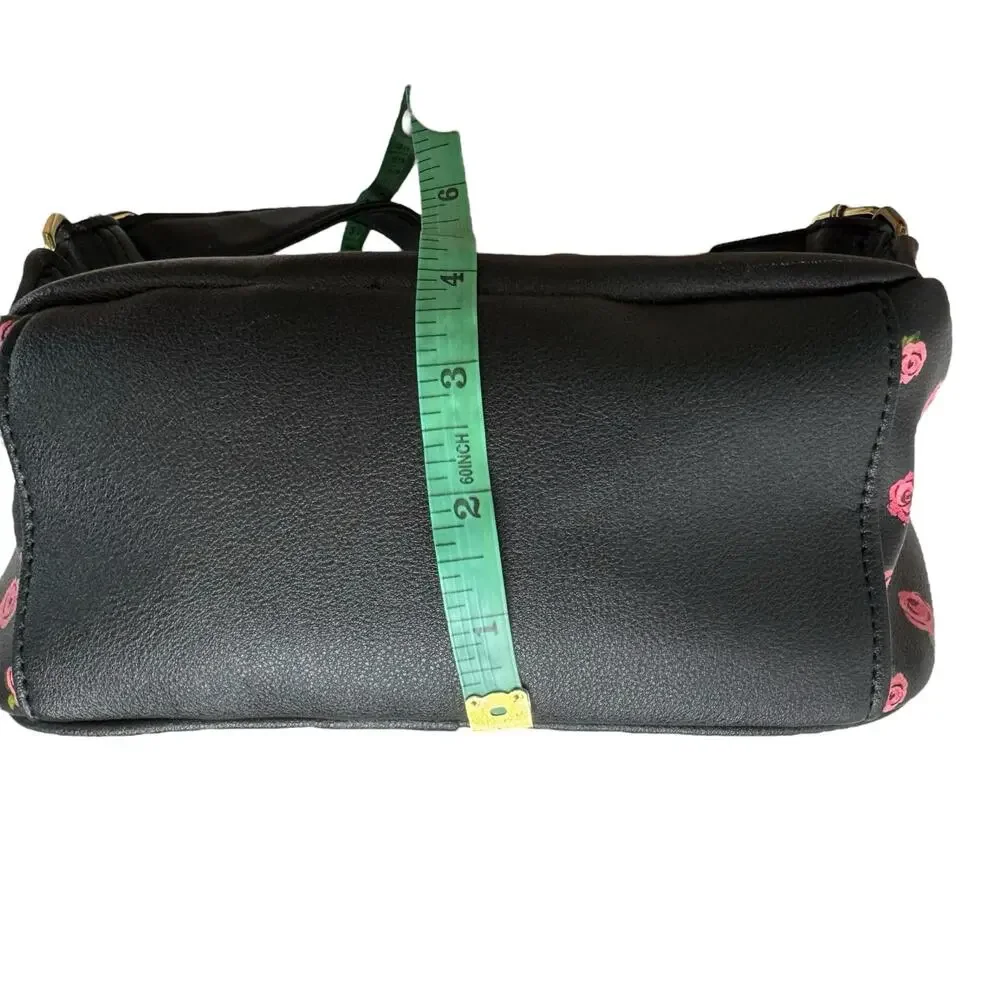 JUICY COUTURE Mini Backpack Pink Roses Black White Gold Zipper Y2K - Picture 8 of 9